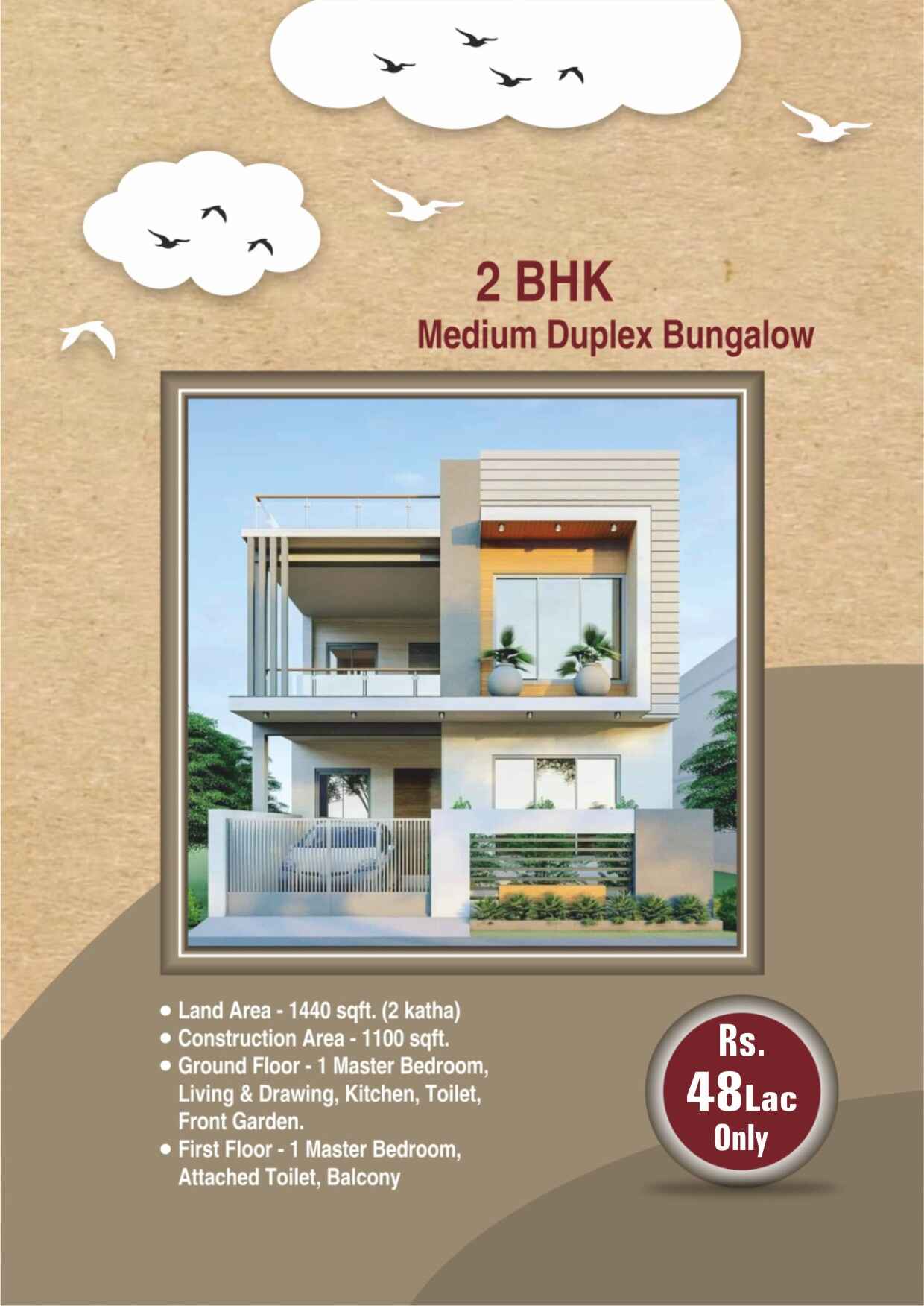 2bhk medium duplex bungalow banner in Gitanjali-Gitabitan