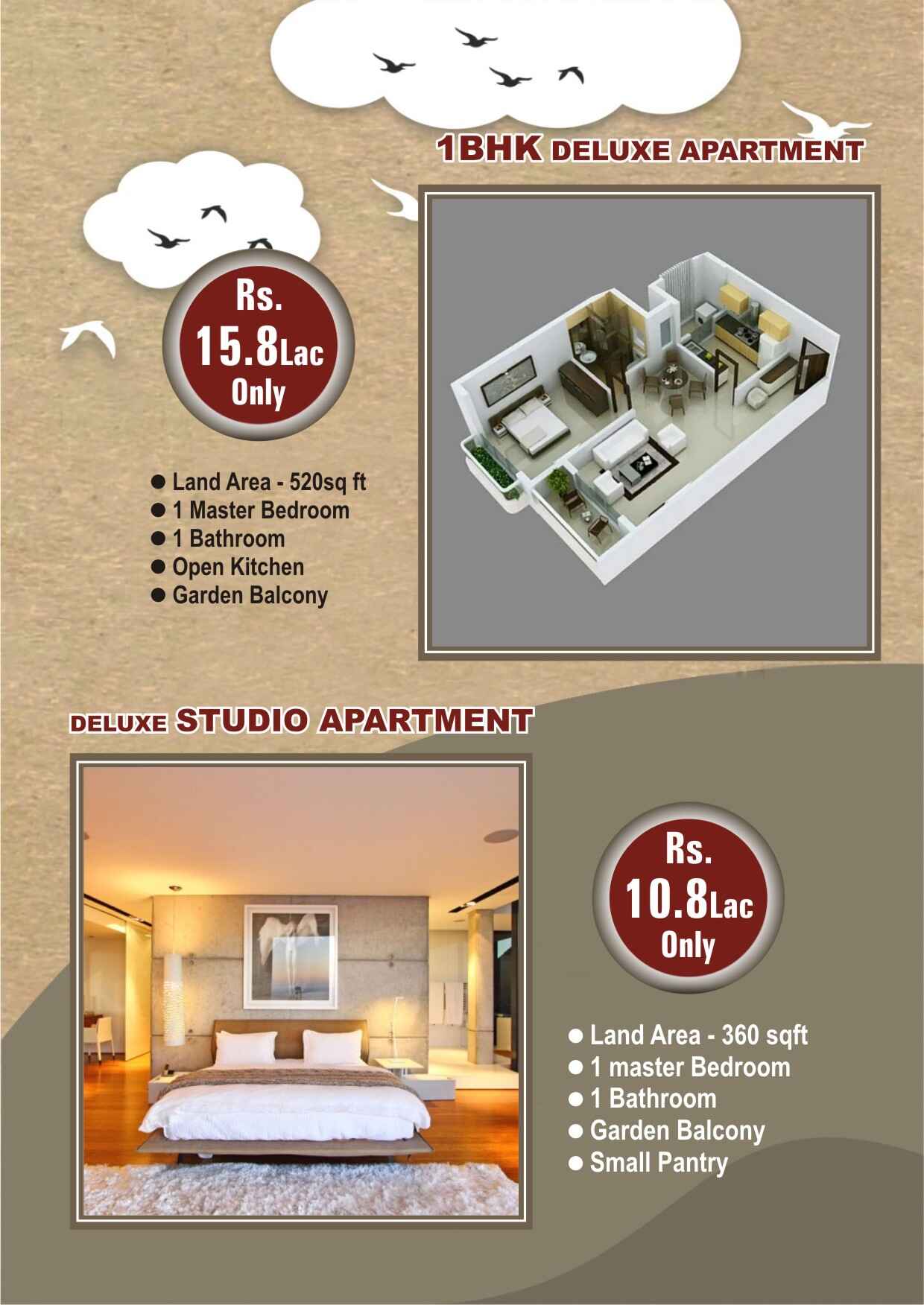 1bhk deluxe apartment and delux studio apartment banner in Gitanjali-Gitabitan